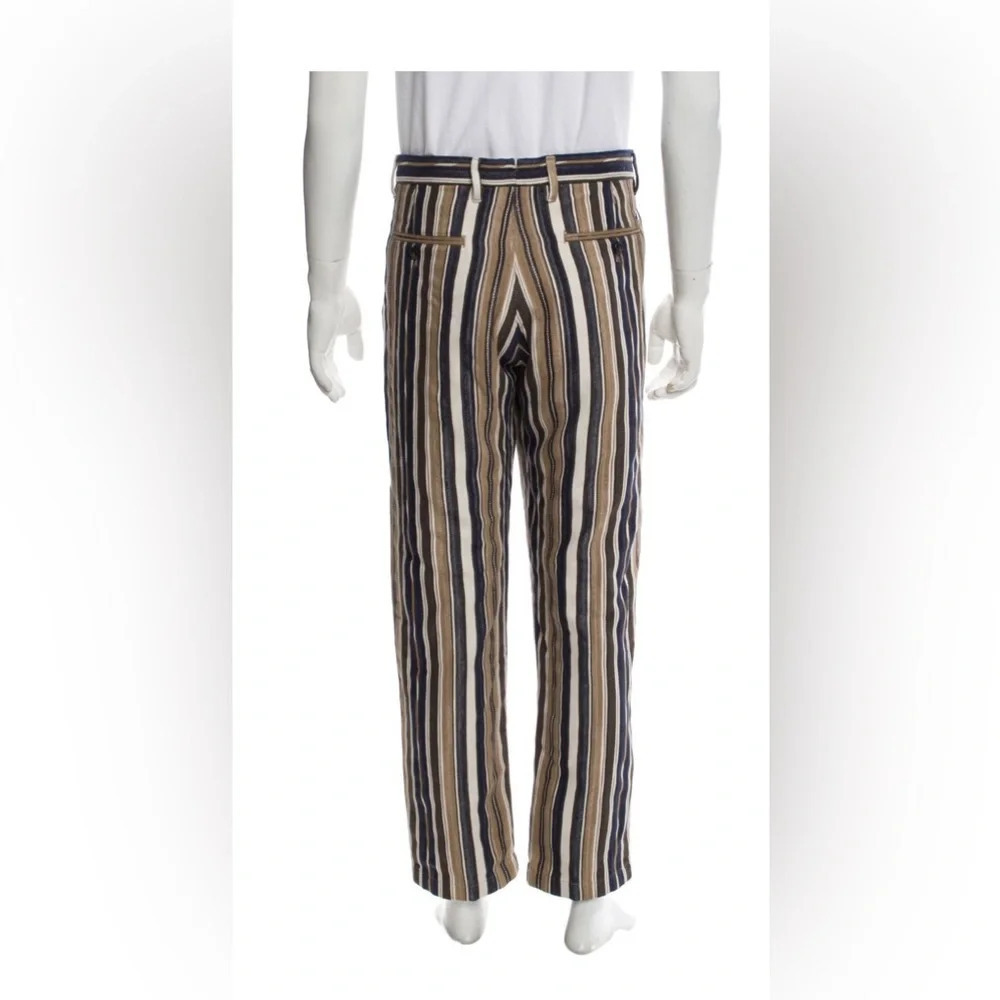Closed striped straight leg pant Italian fabric size 32 - Picture 2 of 9